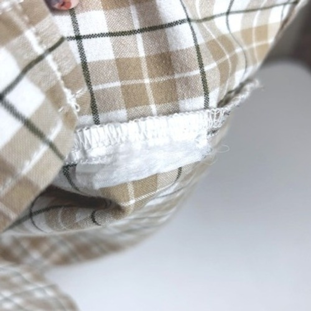 Carhartt Mens Tan White Plaid Short Sleeve Button Down Cotton Shirt Large - Picture 4 of 6